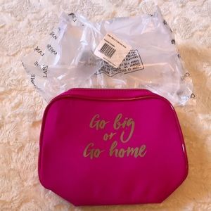NWT Lancôme Pink Makeup Pouch Go Big Or Go Home